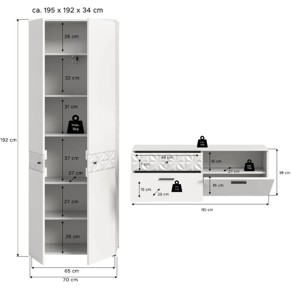 Pharao24 Garderobenkombination Meteora> Garderobensets