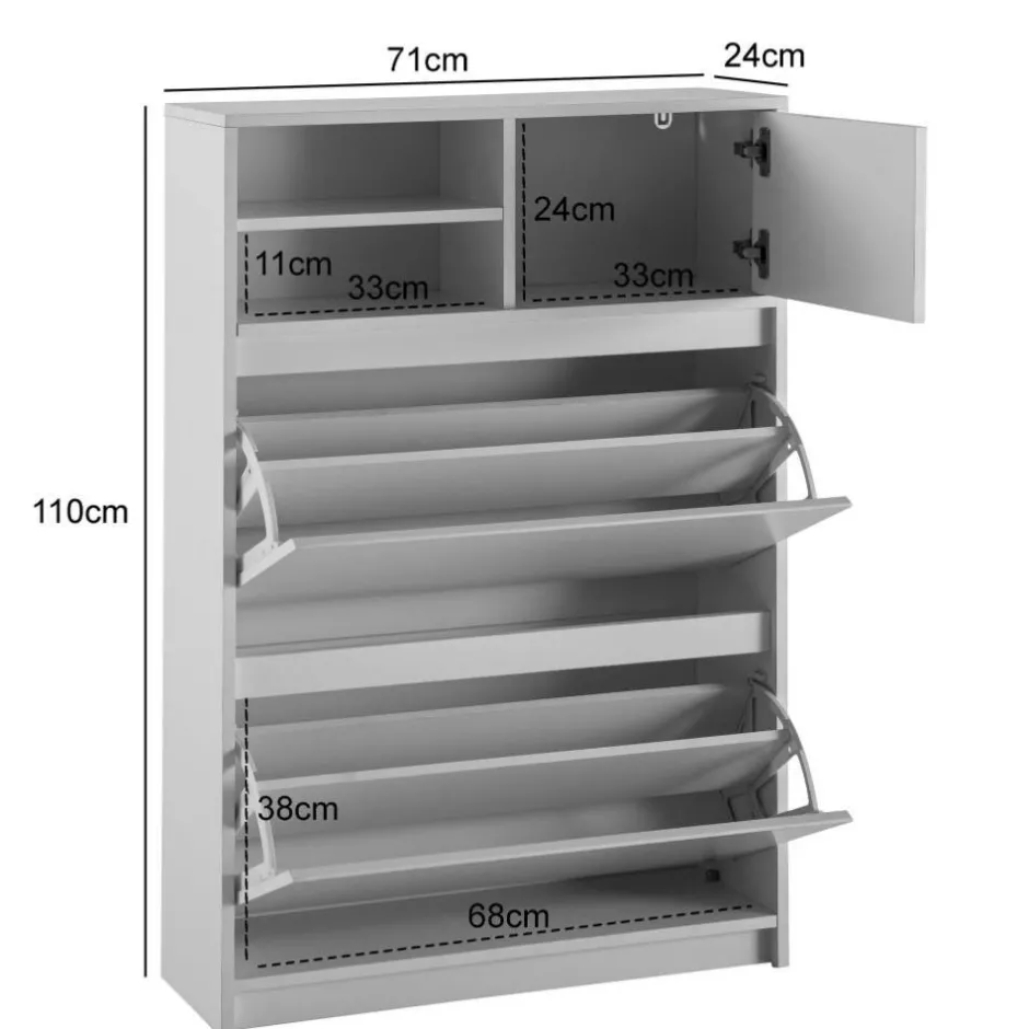 Pharao24 Garderobenschuhschrank Zenna> Schuhschränke