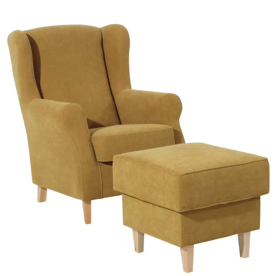 Pharao24 Gelber Ohrenbackensessel Cizio> Ohrensessel|Relaxsessel