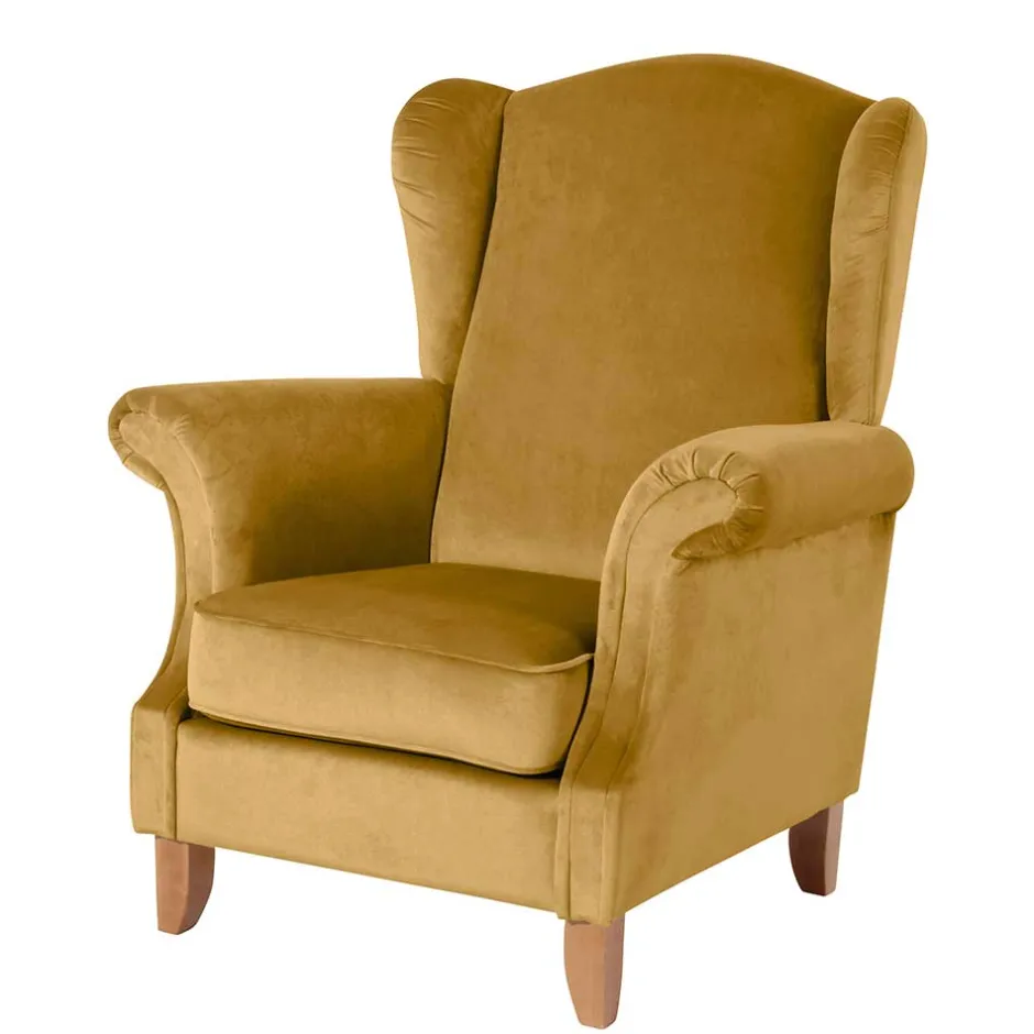 Pharao24 Gelber Ohrenbackensessel Montao> Ohrensessel