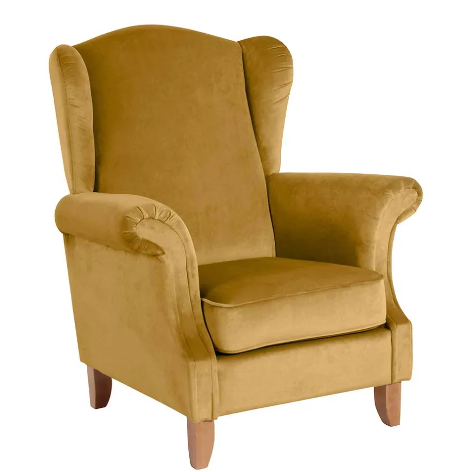 Pharao24 Gelber Ohrenbackensessel Montao> Ohrensessel