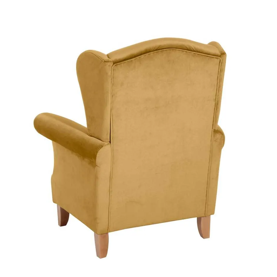 Pharao24 Gelber Ohrenbackensessel Montao> Ohrensessel