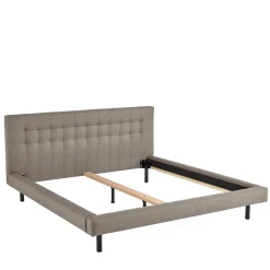 Polsterbetten*Pharao24 Gepolstertes Bett Hellbraun Olmidava