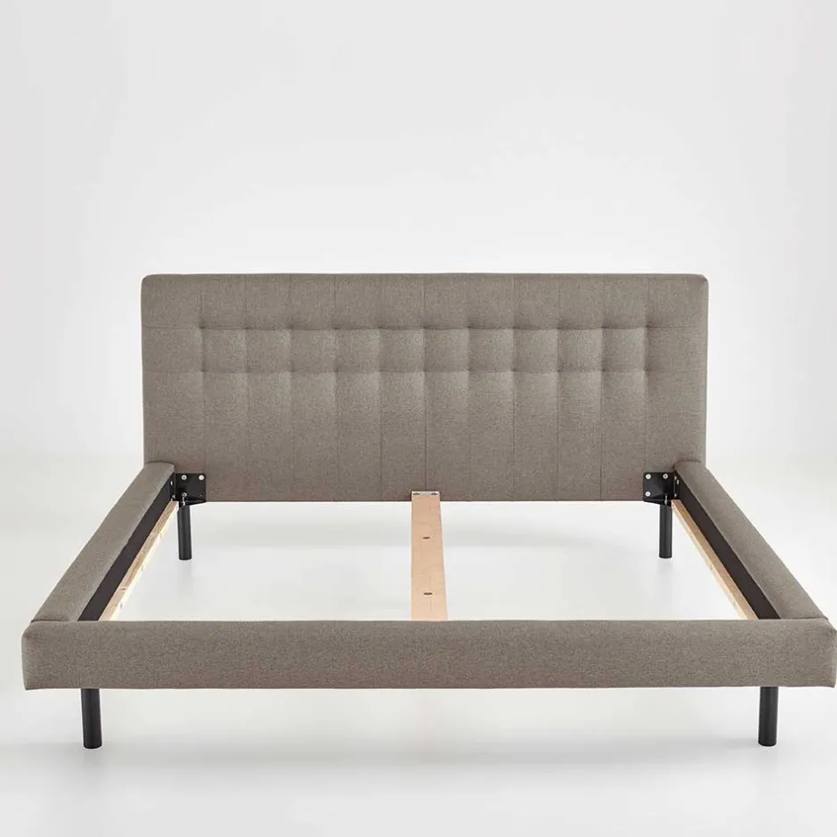 Polsterbetten*Pharao24 Gepolstertes Bett Hellbraun Olmidava