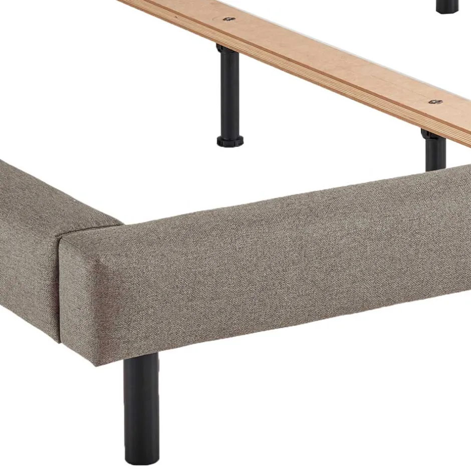 Polsterbetten*Pharao24 Gepolstertes Bett Hellbraun Olmidava