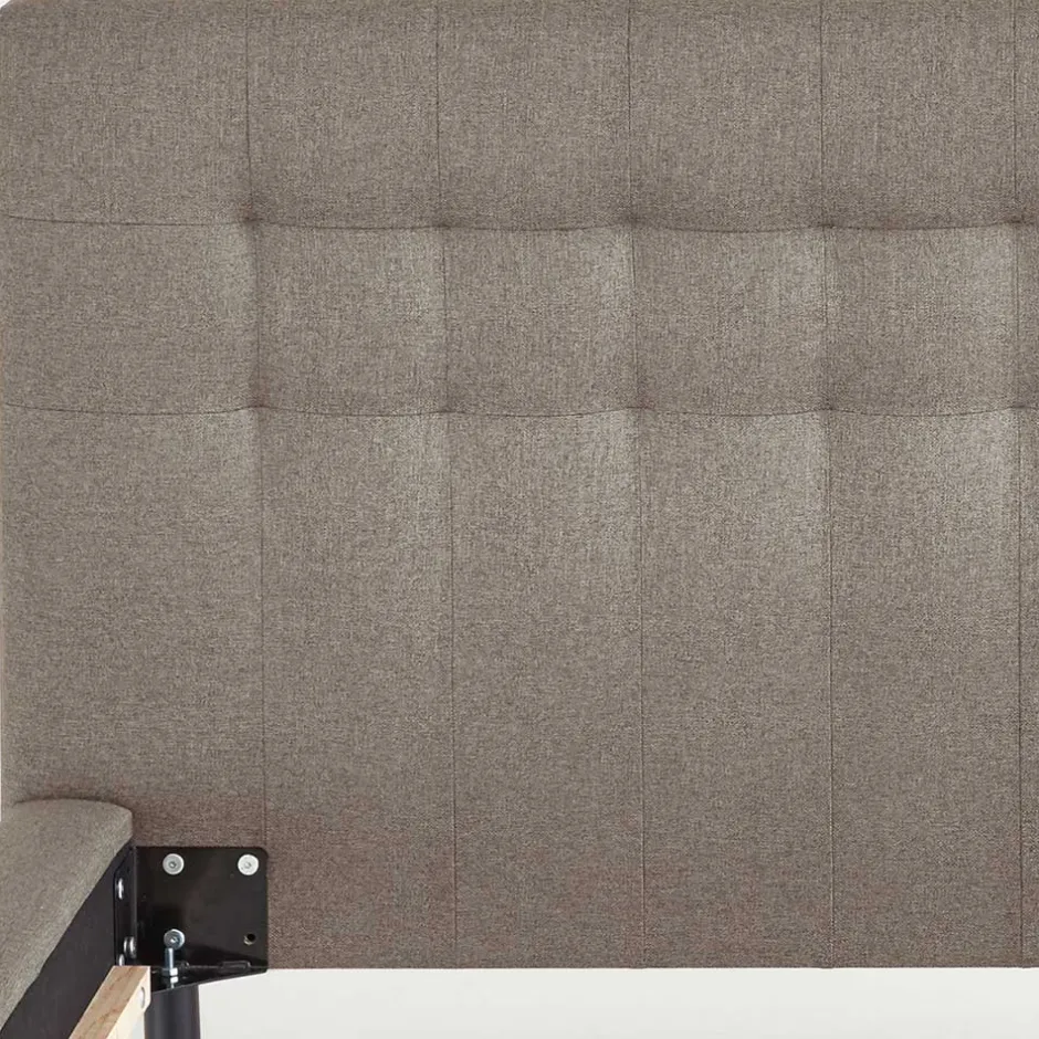 Polsterbetten*Pharao24 Gepolstertes Bett Hellbraun Olmidava