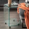 Glastische|Beistelltische*Pharao24 Glastisch mit Rollen Clairy