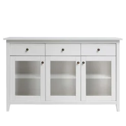 Pharao24 Glastüren Sideboard Brostian> Küchenkommode|Wohnzimmerkommoden