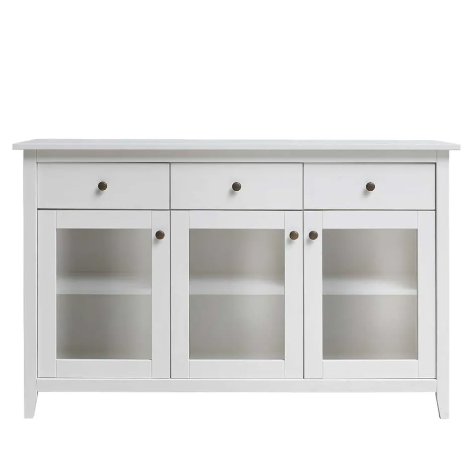 Pharao24 Glastüren Sideboard Brostian> Küchenkommode|Wohnzimmerkommoden