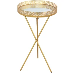 Pharao24 Goldener Beistelltisch Ozaba> Telefontische|Glastische