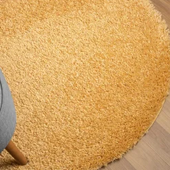 Teppiche*Pharao24 Goldgelber Shaggy Teppich Merka