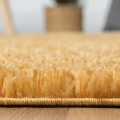 Teppiche*Pharao24 Goldgelber Shaggy Teppich Merka