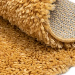 Teppiche*Pharao24 Goldgelber Shaggy Teppich Merka