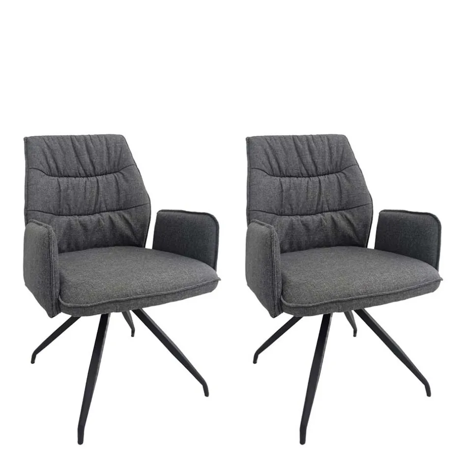 Pharao24 Graue Armlehner Born> Armlehnstühle