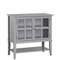 Stauraumvitrinen*Pharao24 Graue Vitrine Lino