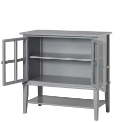 Stauraumvitrinen*Pharao24 Graue Vitrine Lino