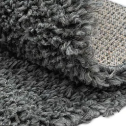 Teppiche*Pharao24 Grauer Hochflor Teppich Fachet