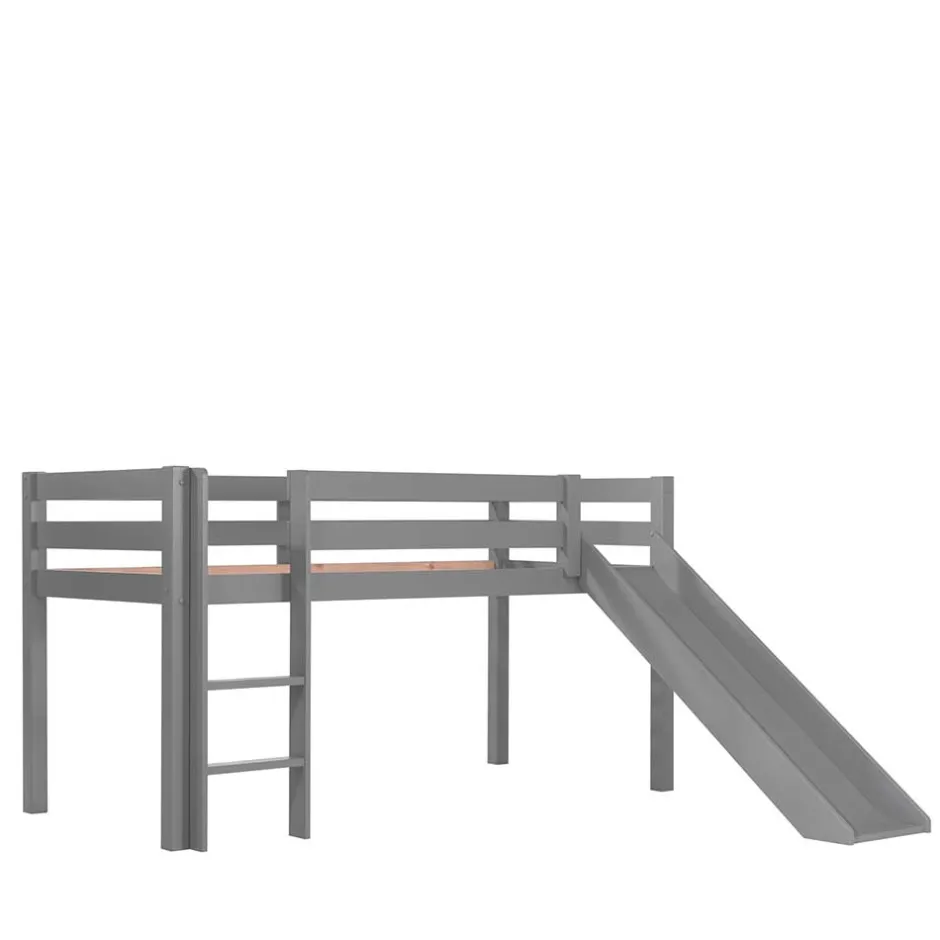 Kinderbetten|Kinderhochbetten*Pharao24 Graues Kinderhochbett Florenty