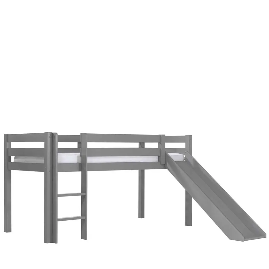 Kinderbetten|Kinderhochbetten*Pharao24 Graues Kinderhochbett Florenty