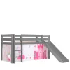Kinderbetten|Kinderhochbetten*Pharao24 Graues Rutschhochbett Ethan