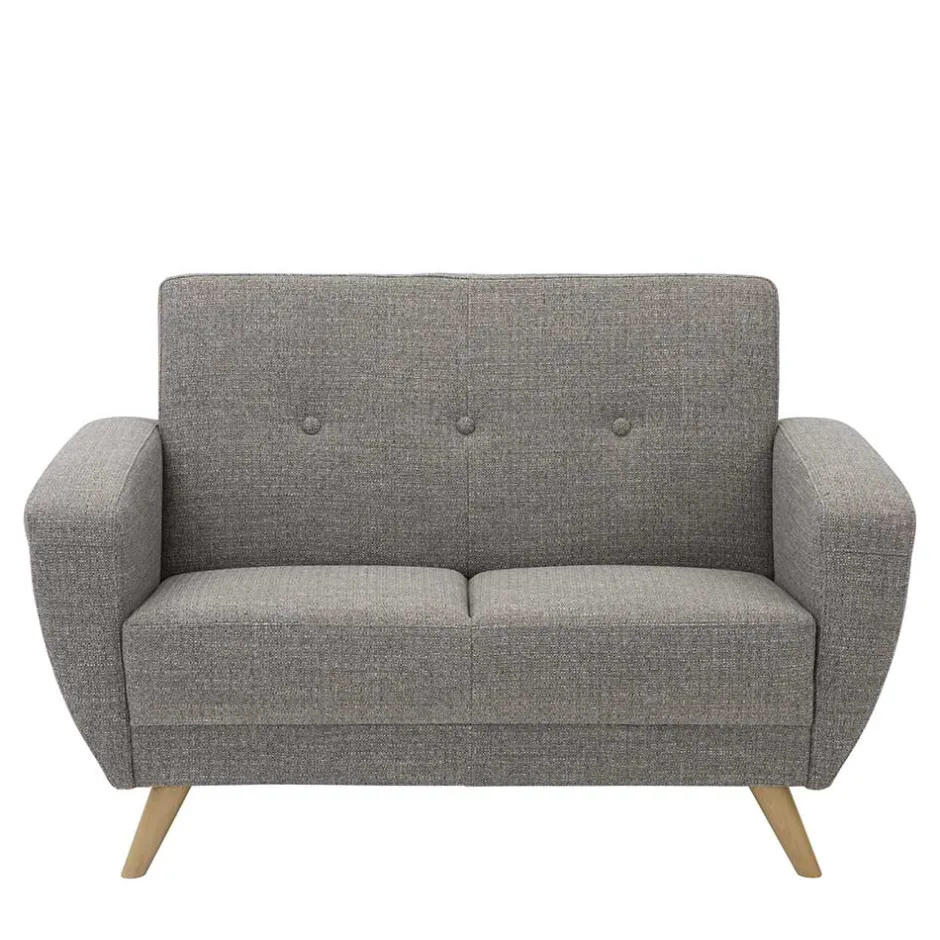Wohnzimmercouch|2 Sitzer Sofa*Pharao24 Graues Zweiersofa Rujona