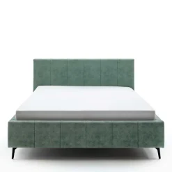Funktionsbetten|Schubkastenbetten*Pharao24 Grünes Velours Polsterbett Marzo
