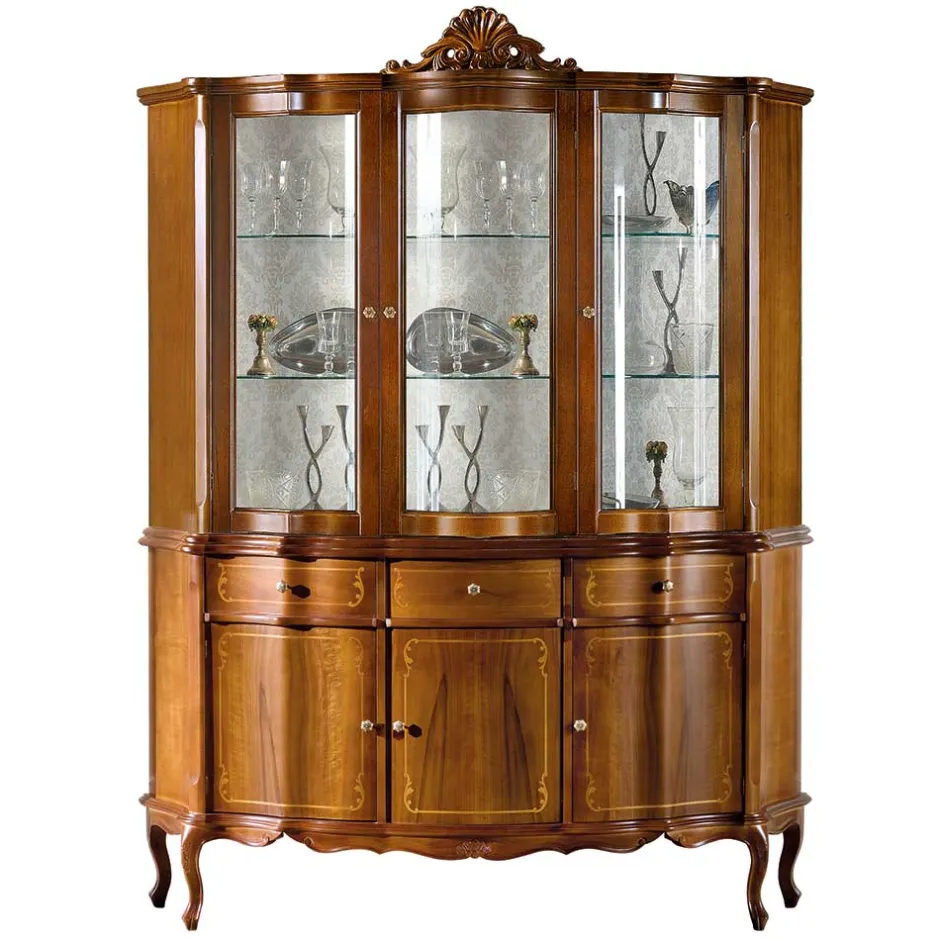 Pharao24 Große Esszimmervitrine Tibet> Wohnzimmerschrank|Massivholz Schränke