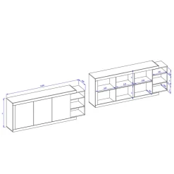 Esszimmerkommoden|Sideboards*Pharao24 Großes Sideboard Prismo