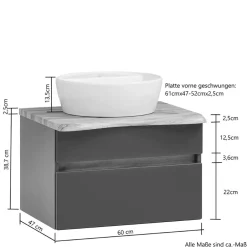 Badmöbel Sets*Pharao24 Gäste WC Set Holzoptik Kropenia