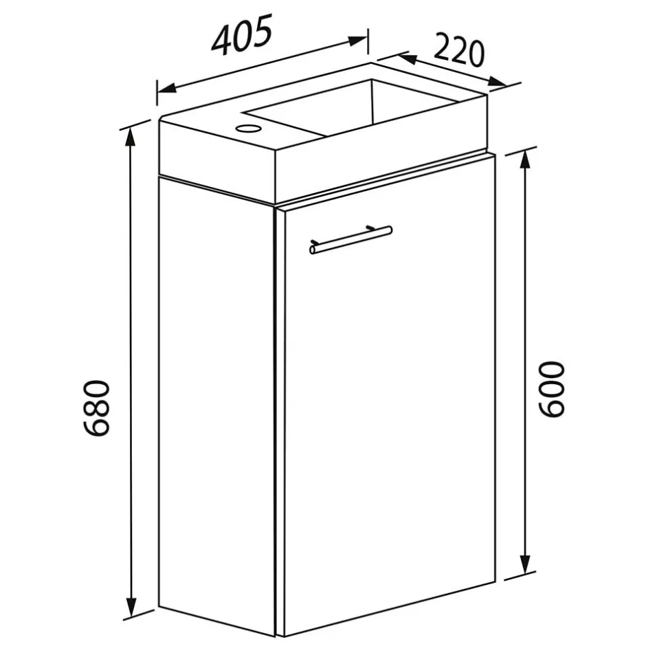 Pharao24 Gästewaschtisch Cayo> Waschbeckenunterschränke|Bad Unterschränke