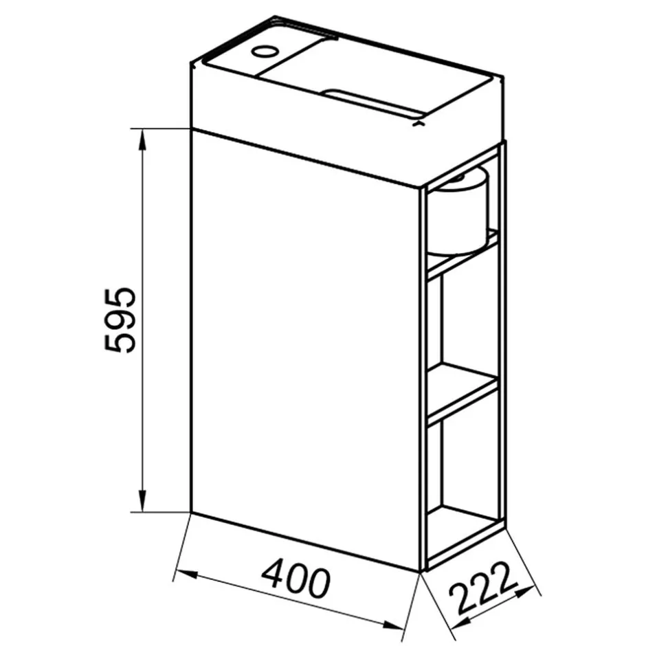 Pharao24 Gästewaschtisch mit Becken Eastline> Badezimmerschränke|Waschbeckenunterschränke