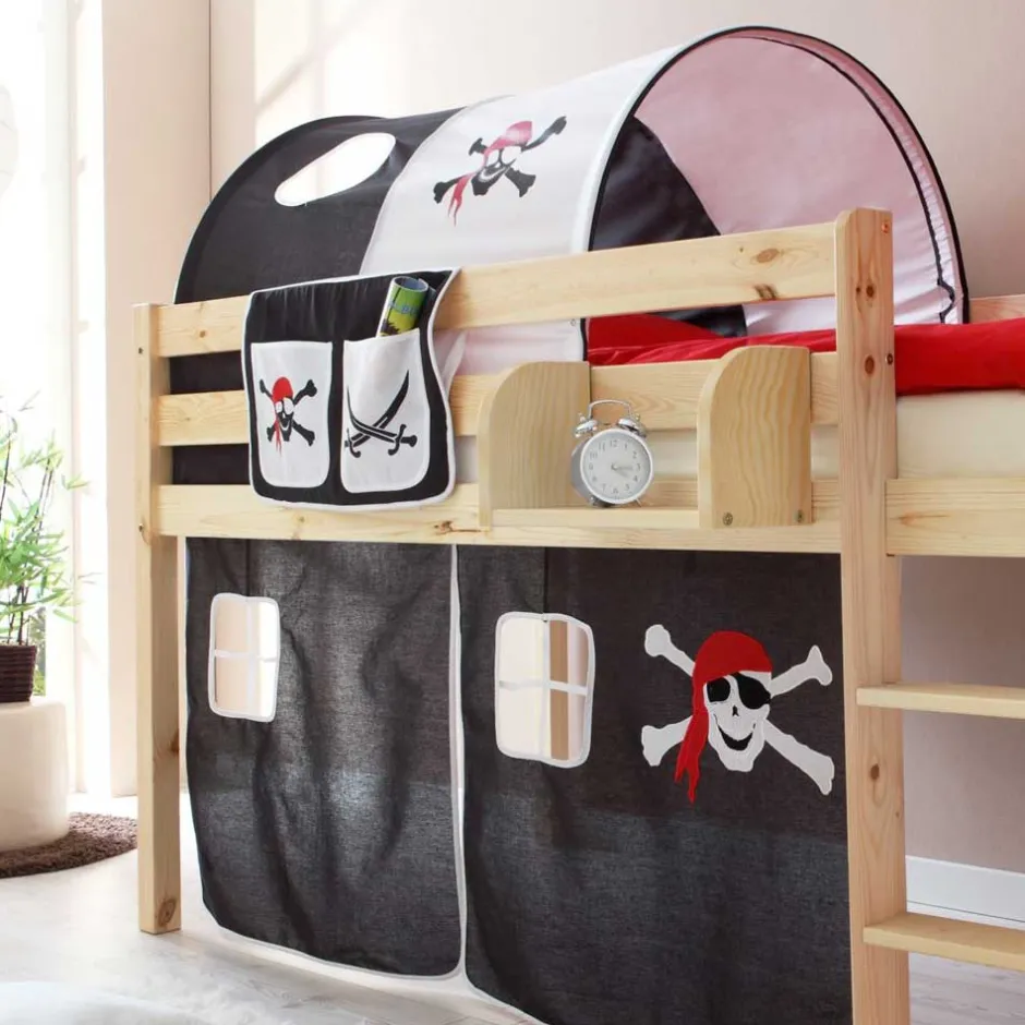 Pharao24 Halbhochbett Split>Kinder Piratenbett|Kinderhochbetten