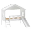 Kinderhochbetten|Kinderbetten*Pharao24 Hausbett mit Rutsche und Leiter Acneza