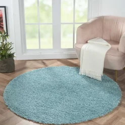 Teppiche*Pharao24 Hellblauer Hochflor Teppich Kairawan