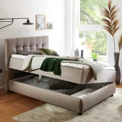 Komfortbetten|Einzelbetten*Pharao24 Hellbraunes Boxbett Visage