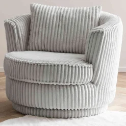 Pharao24 Hellgrauer Drehsessel Mirabal> Wohnzimmer Sessel