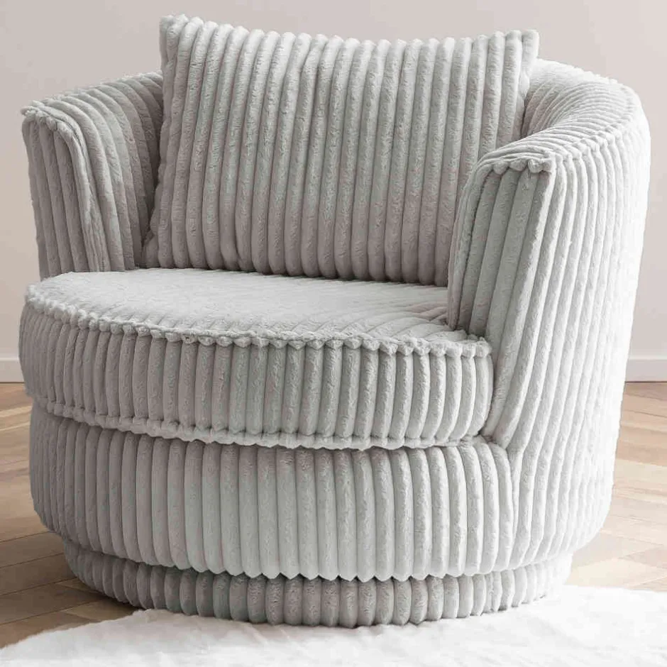 Pharao24 Hellgrauer Drehsessel Mirabal> Wohnzimmer Sessel