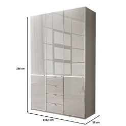 Jugendkleiderschrank*Pharao24 Hellgrauer Kleiderschrank Voscona