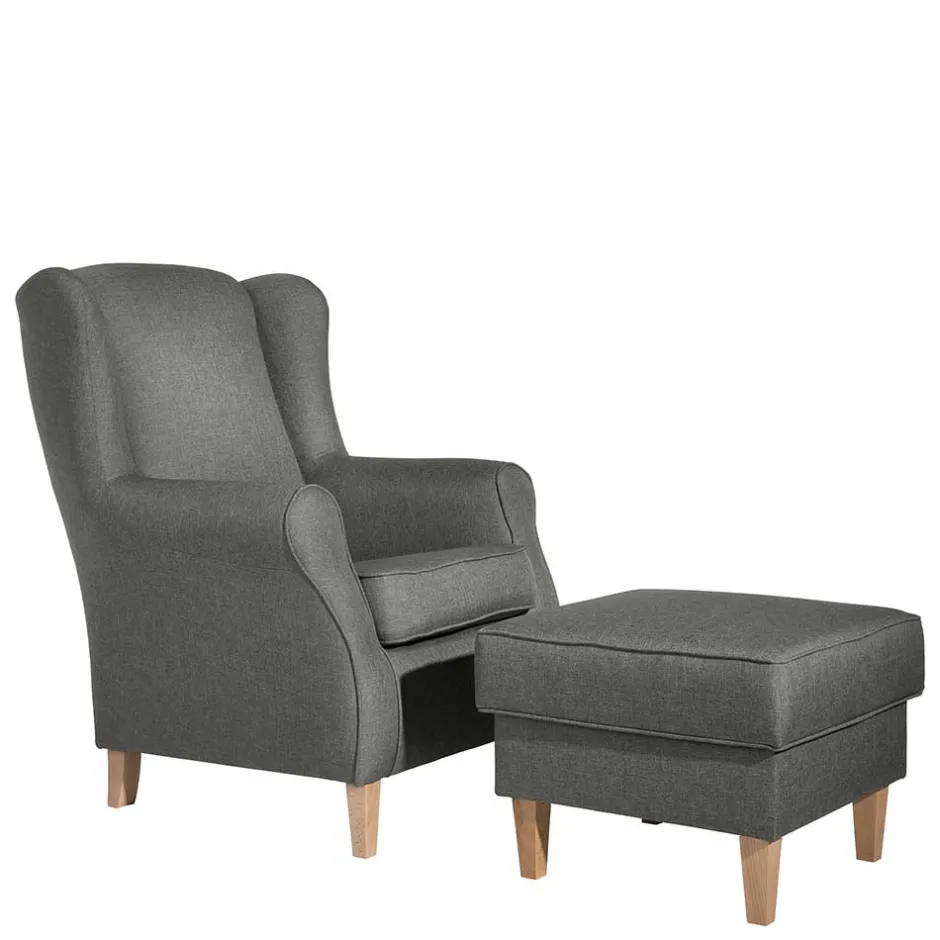 Ohrensessel|Relaxsessel*Pharao24 Hellgrauer Ohrenbackensessel Zavagossa