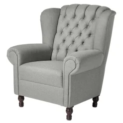 Ohrensessel*Pharao24 Hellgrauer Polstersessel Fanger