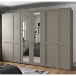 Pharao24 Hellgrauer Schlafzimmerschrank Saconso> Drehtürenschränke|Kleiderschränke