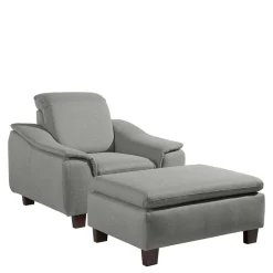 Pharao24 Hellgrauer Sessel Servi> Relaxsessel