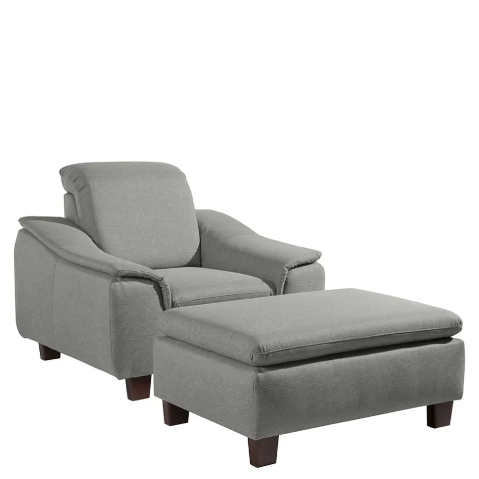 Pharao24 Hellgrauer Sessel Servi> Relaxsessel