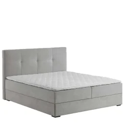 Komfortbetten|Funktionsbetten*Pharao24 Hellgraues Boxbett Angelo
