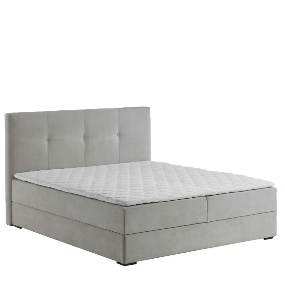 Komfortbetten|Funktionsbetten*Pharao24 Hellgraues Boxbett Angelo