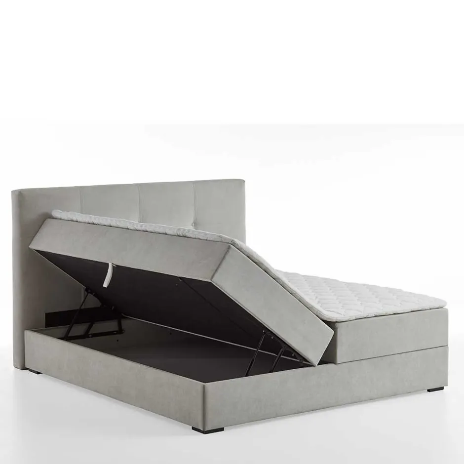 Komfortbetten|Funktionsbetten*Pharao24 Hellgraues Boxbett Angelo