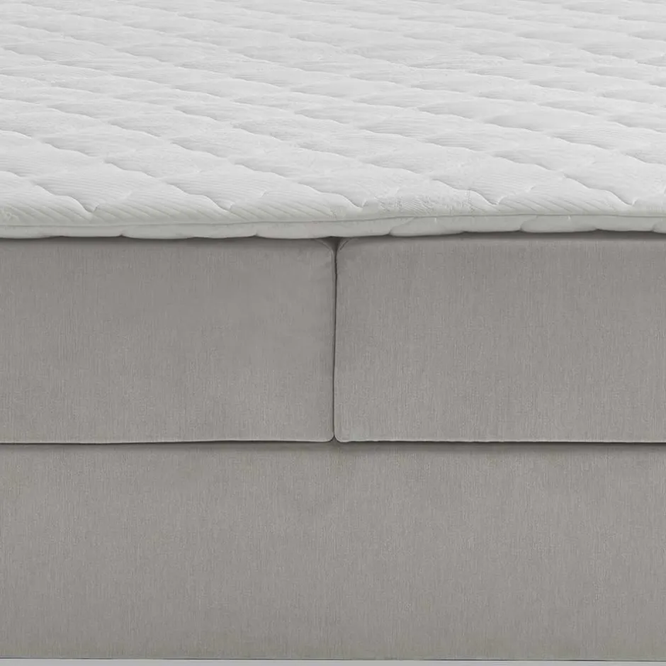 Komfortbetten|Funktionsbetten*Pharao24 Hellgraues Boxbett Angelo