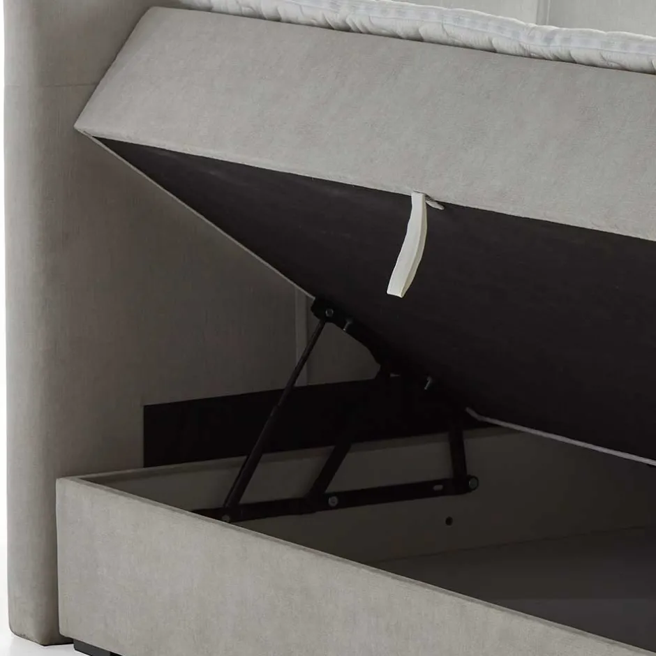 Komfortbetten|Funktionsbetten*Pharao24 Hellgraues Boxbett Angelo