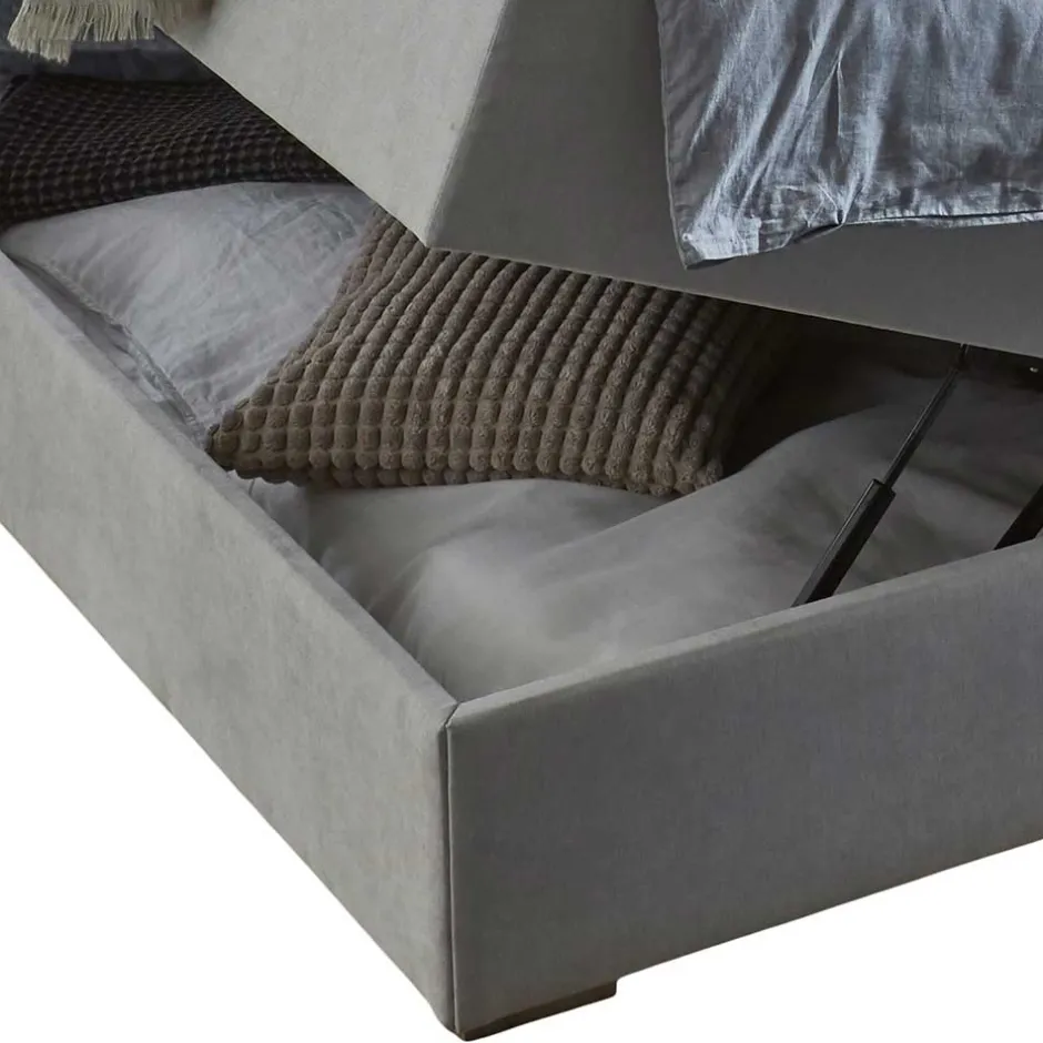 Komfortbetten|Funktionsbetten*Pharao24 Hellgraues Boxbett Angelo