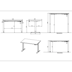 Schreibtische*Pharao24 Höhenverstellbarer Schreibtisch Gordon